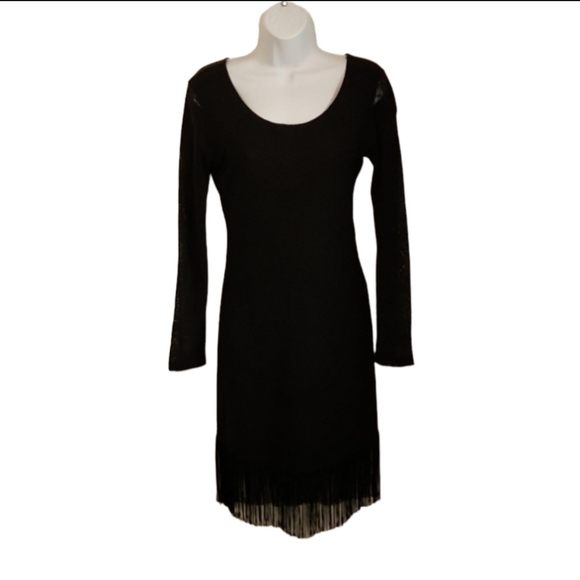 Rory Beca Dresses & Skirts - RORY Beca Fringe Lace Sleeve Cocktail Party Dress